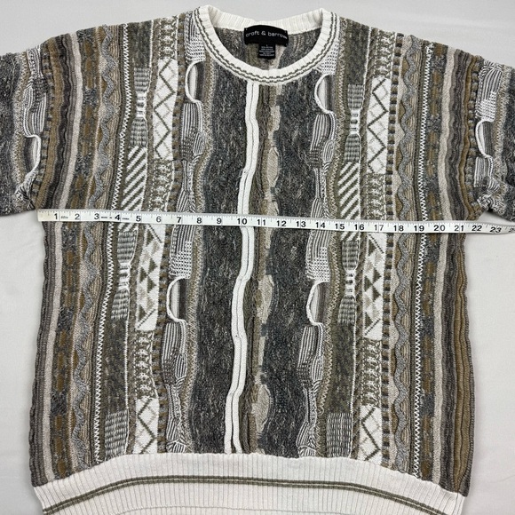 Vtg Croft & Barrow Textured Cosby Knit Sweater Sz Large Y2K Crazy Knit B1 - Picture 6 of 7